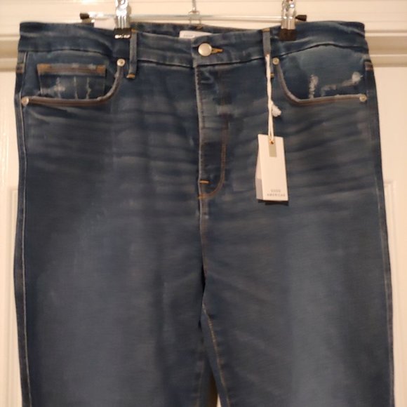 Good American Good Curve Straight sculpting Denim Jeans Size 15 - Picture 2 of 13